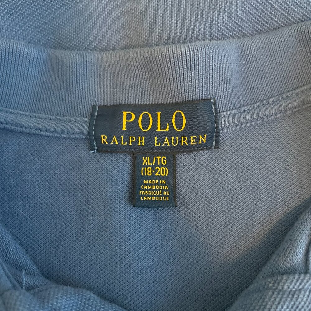 Polo Ralph Lauren Boys XL Blue Red Big Pony #3 Polo Shirt Cotton Preppy - Picture 9 of 10